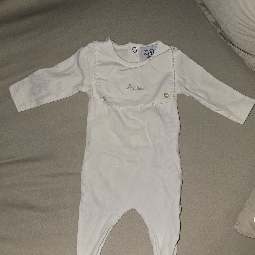 White Kids One Piece Footie